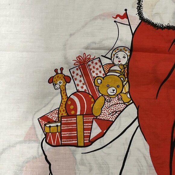 Vintage Christmas Pillowcase Santa Sack toys 50% Polyester/ cotton England - Picture 3 of 15